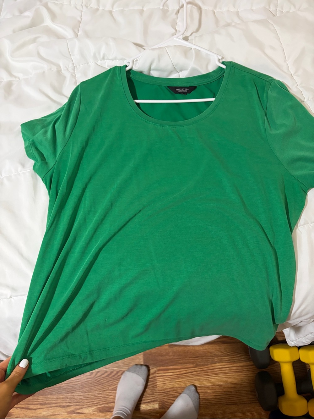 Simply Vera Vera Wang Green Scoop Neck Tee